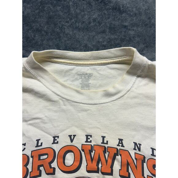 Cleveland Browns Shirt Men’s XL White (yellowed) Reebok NFL Logo Vintage - Picture 2 of 6